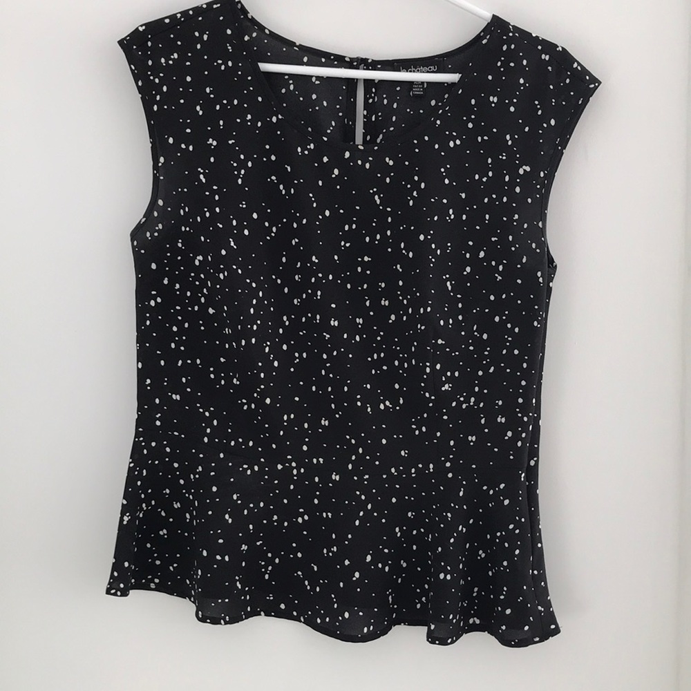 Le Chateau | Women’s peplum spotted blouse. Size M. Side zipper. Preloved.